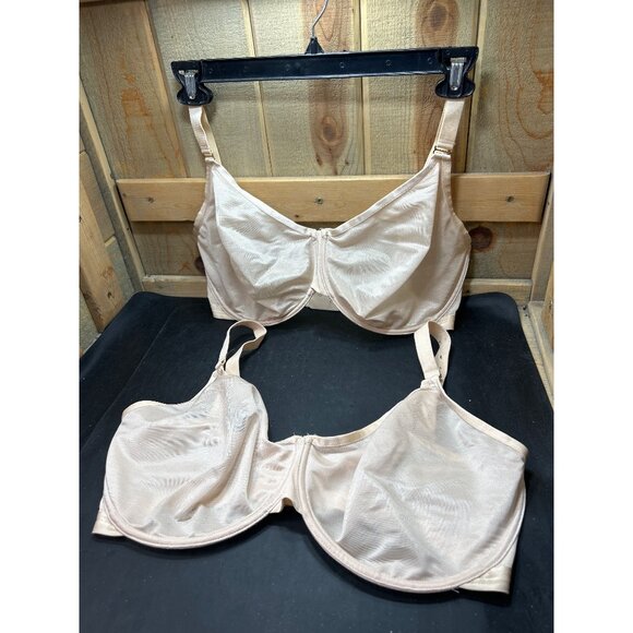 Lot Of 2 Soma 38H Unbelievable Minimizer Bras Beige Nylon/Spandex - Picture 1 of 7